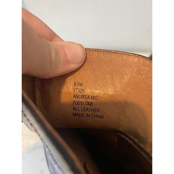 Frye Boots Womens Size 8.5M Black Andrea Mid Leather Buckle Stacked Heel Western - Picture 5 of 5